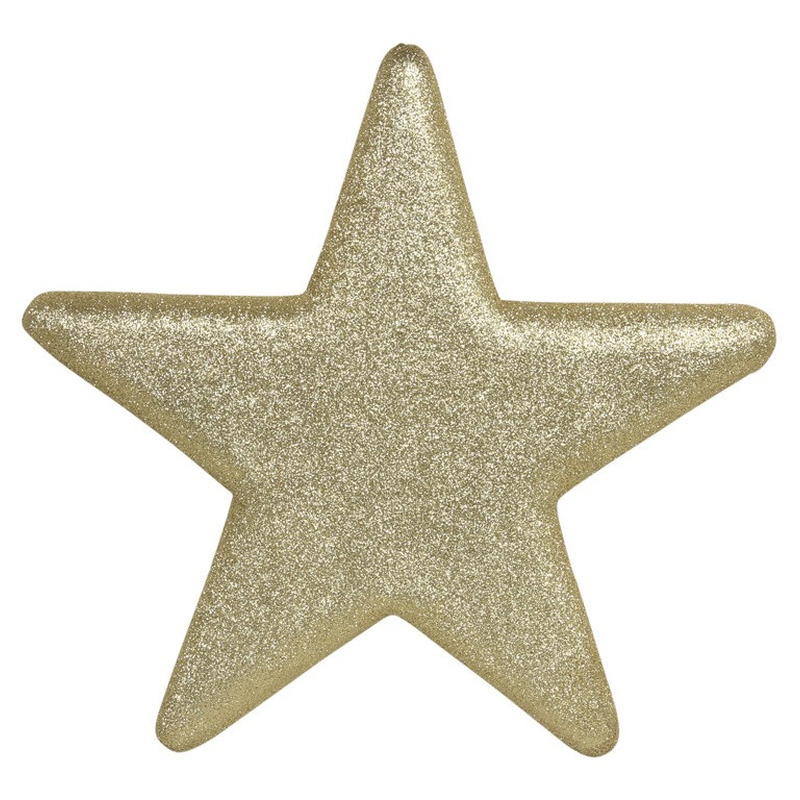 1x Grote gouden glitter sterren kerstversiering/kerstdecoratie 25 cm