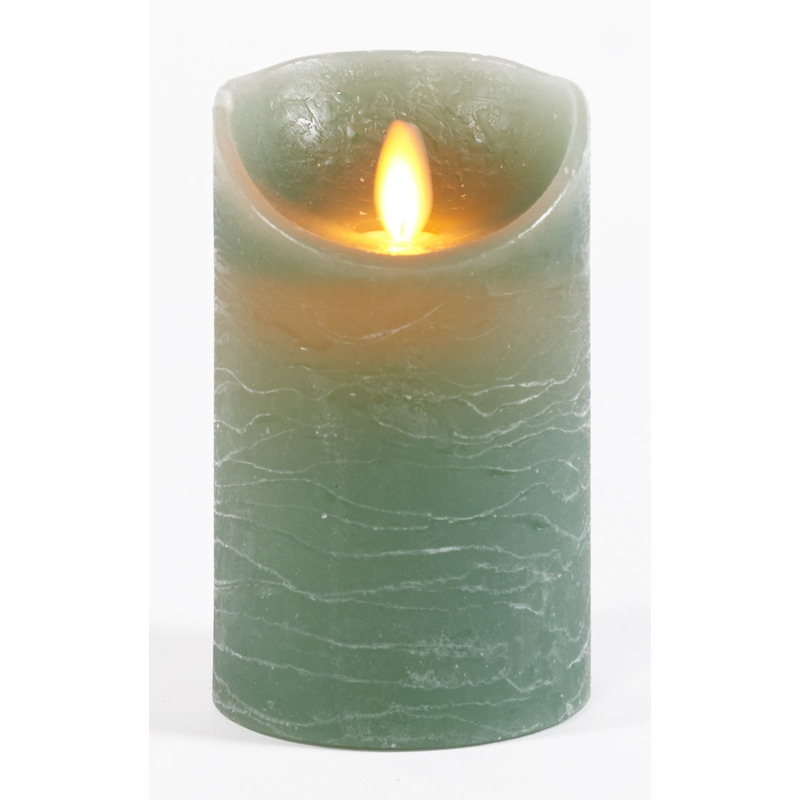 1x Jade groene LED kaarsen - stompkaarsen met bewegende vlam 12,5