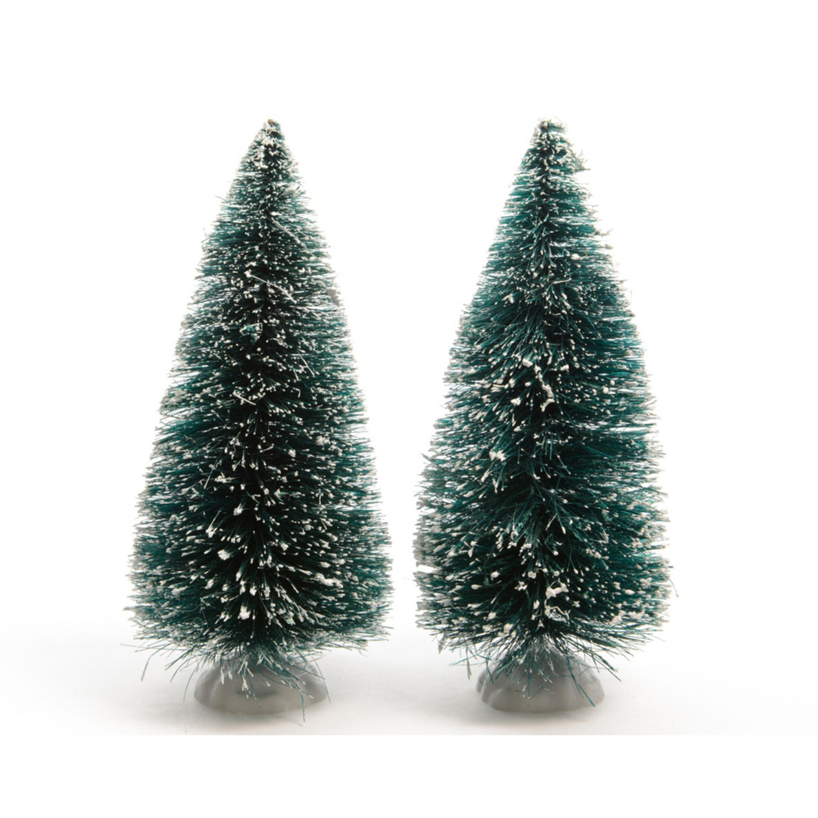 2x stuks kerstdorp onderdelen miniatuur kerstbomen groen 15 cm