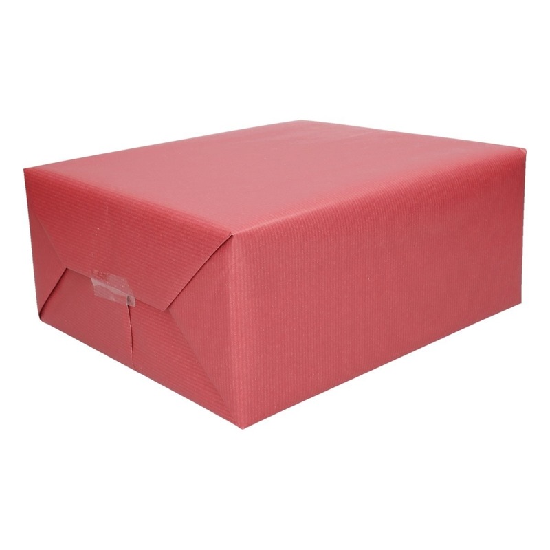 Cadeaupapier/inpakpapier donker rood 500 x 50 cm op rol