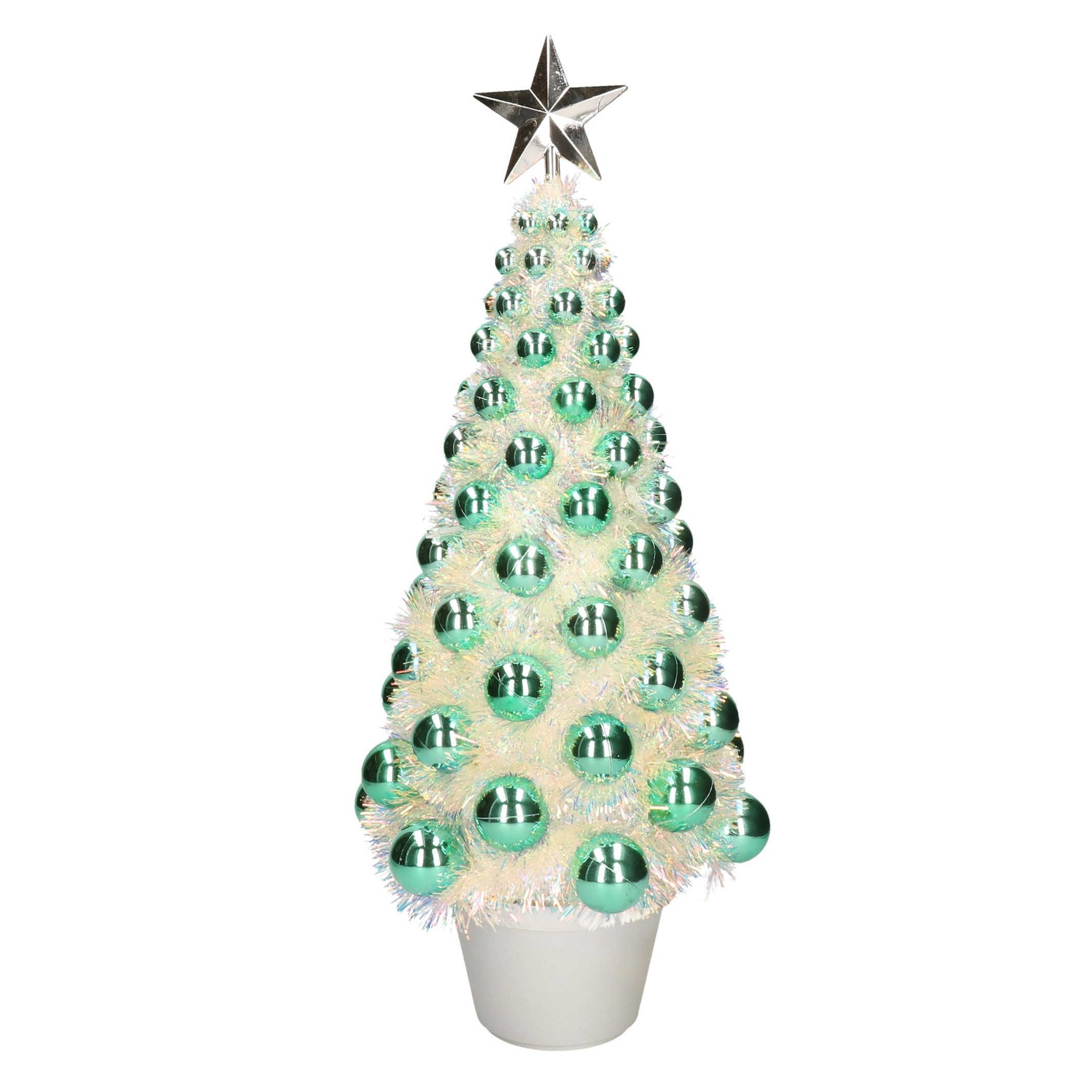 Complete mini kunst kerstboom - kunstboom groen met lichtjes 50 cm