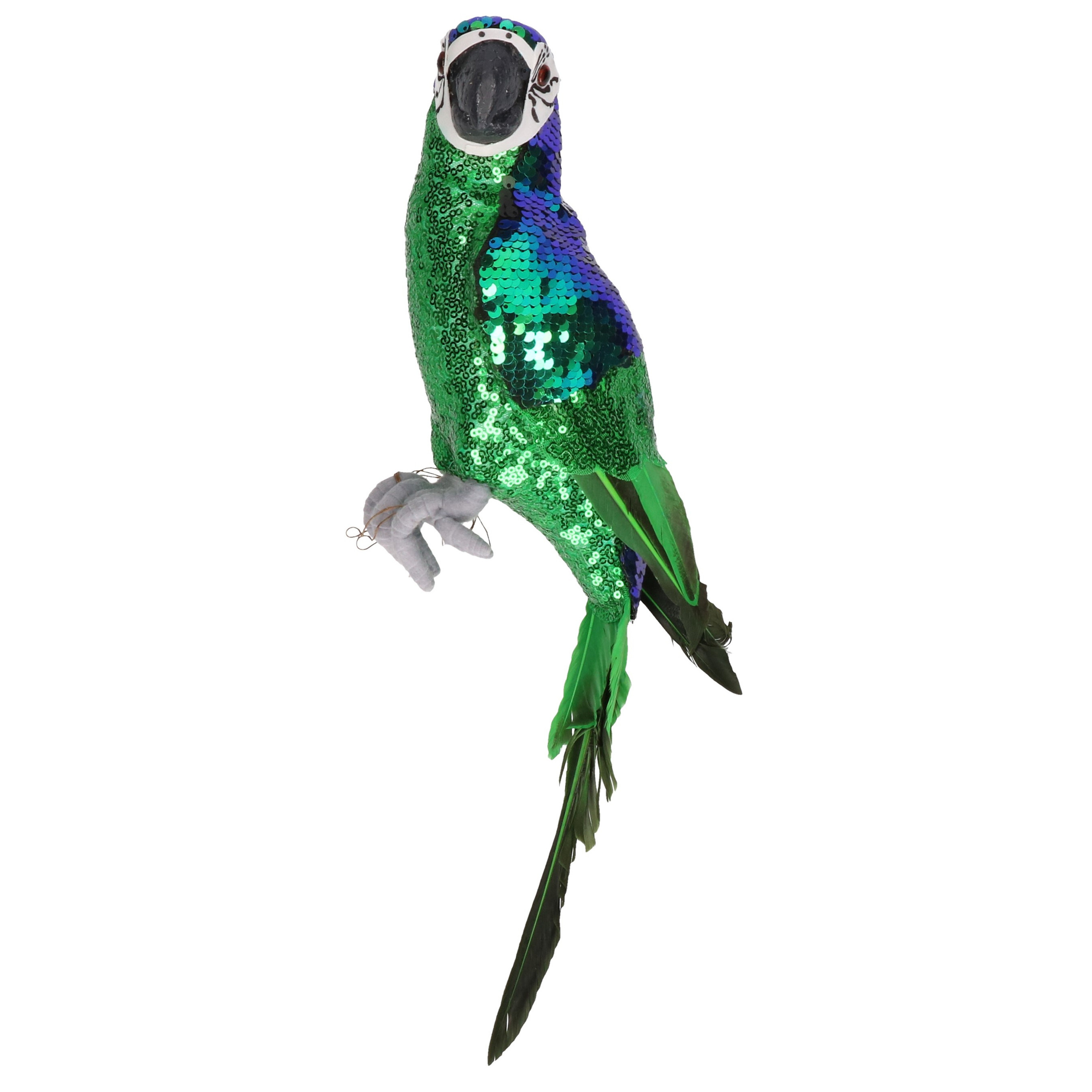 Decoratie vogel papegaai groen 40 cm kunststof dierenbeeld
