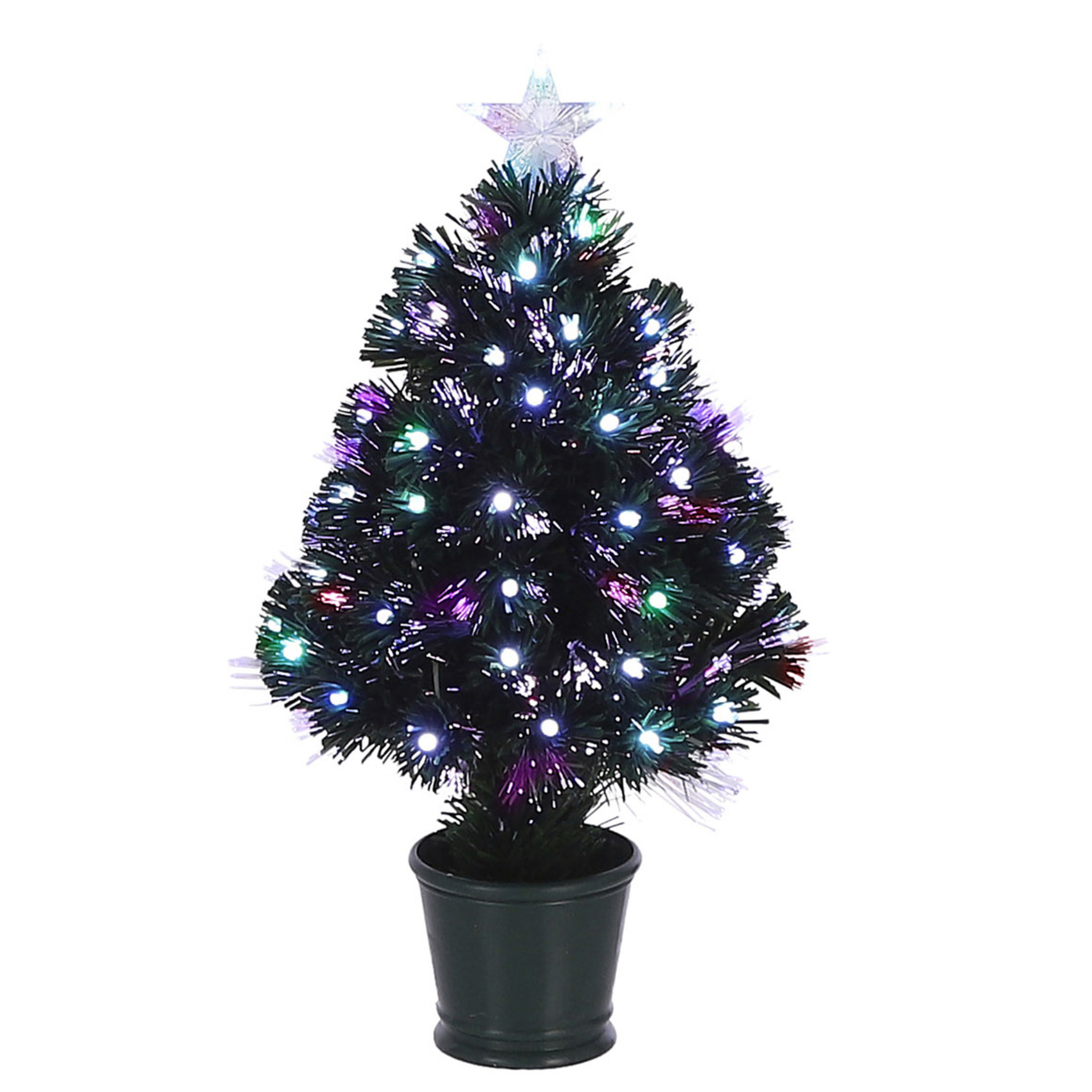 Fiber optic kerstboom/kunst kerstboom met verlichting en piek ster cm kerst bestellen, Kerst decoratie winkel optic kerstboom/kunst