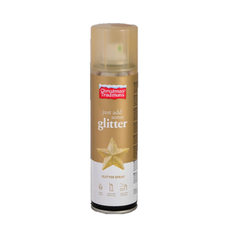 Glitterspray/decoratie spray - goud - 100 ml