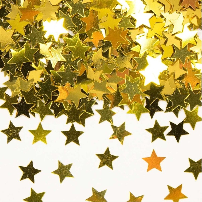 Gouden sterren confetti zakjes van 14 gram