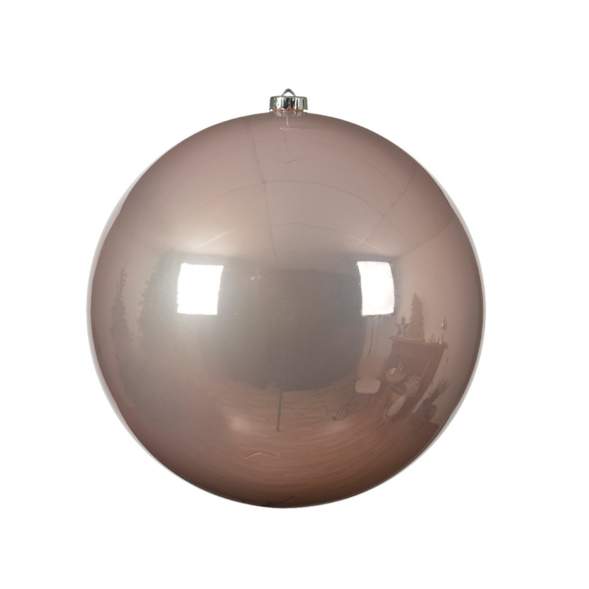 Grote decoratie kerstbal 25 cm lichtroze kunststof