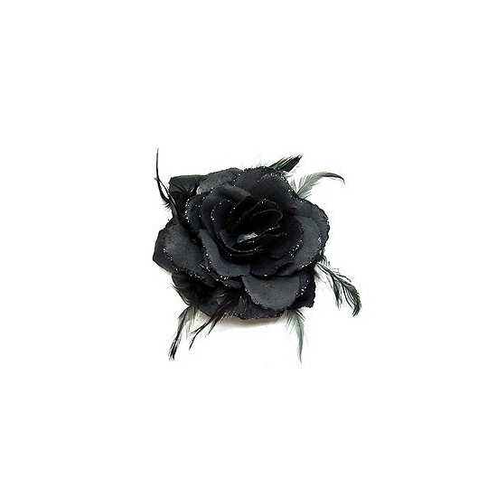 Halloween - Haarbloemen zwarte roos