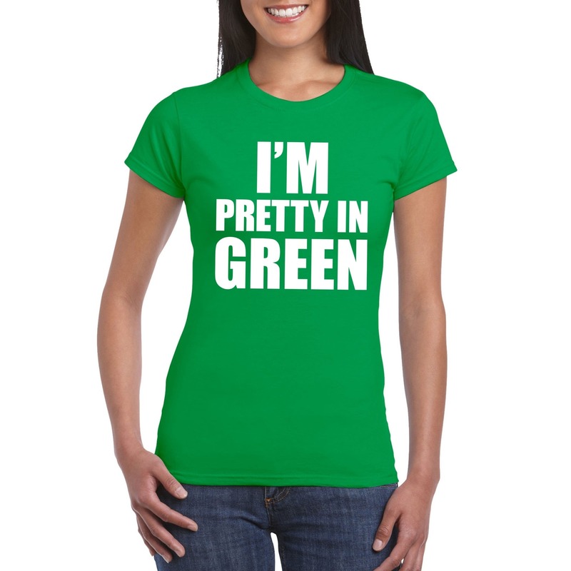 I`m pretty in green t-shirt groen dames voor kerst bestellen, Kerst ...