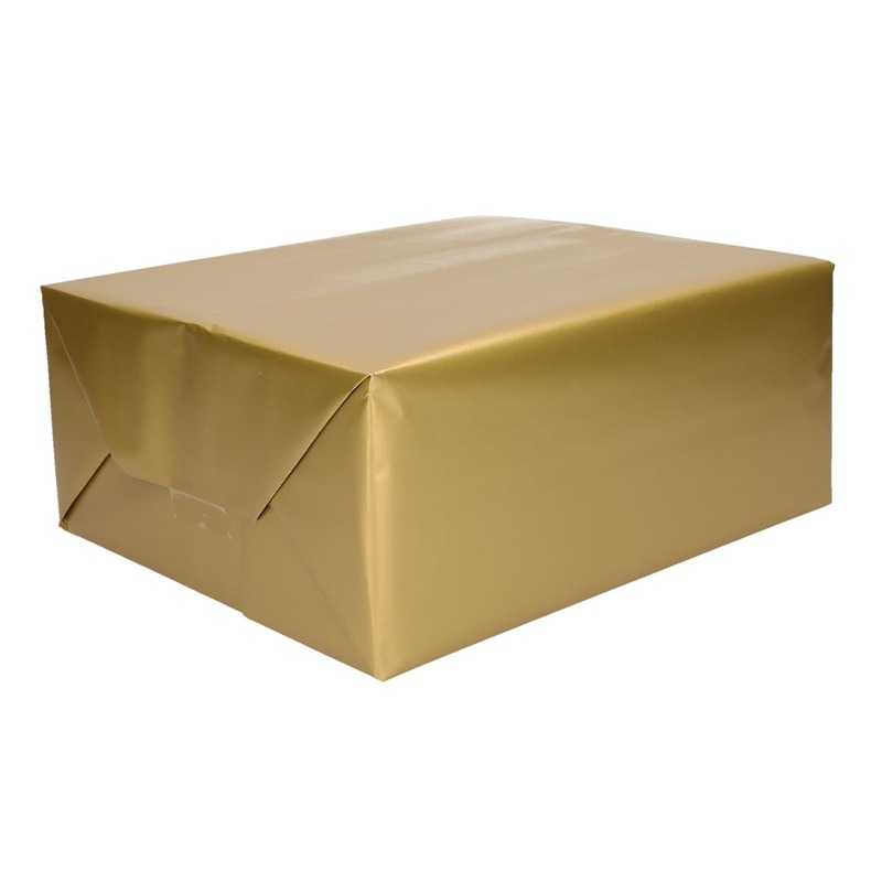 Inpakpapier/cadeaupapier goud 200 x 70 cm op rol
