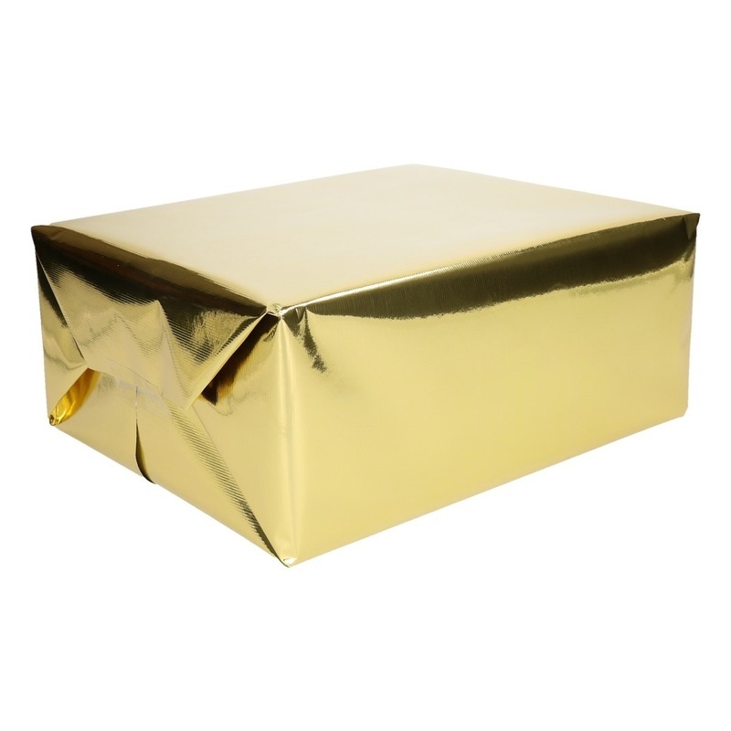 Inpakpapier/cadeaupapier goud metallic 400 x 50 cm op rol