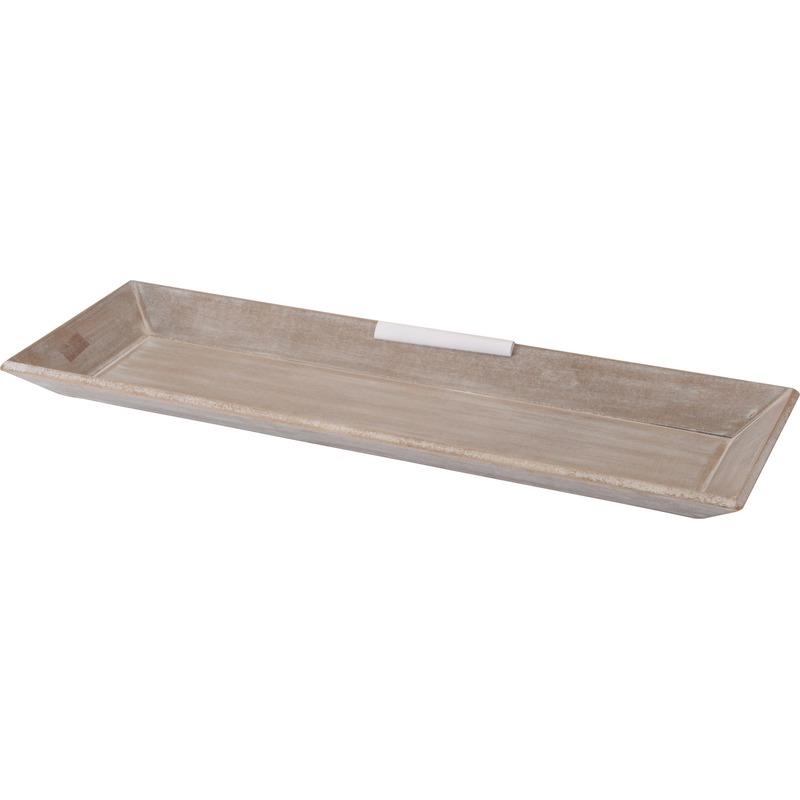 Kaarsenbord/plateau hout wit 20 x 60 cm rechthoekig