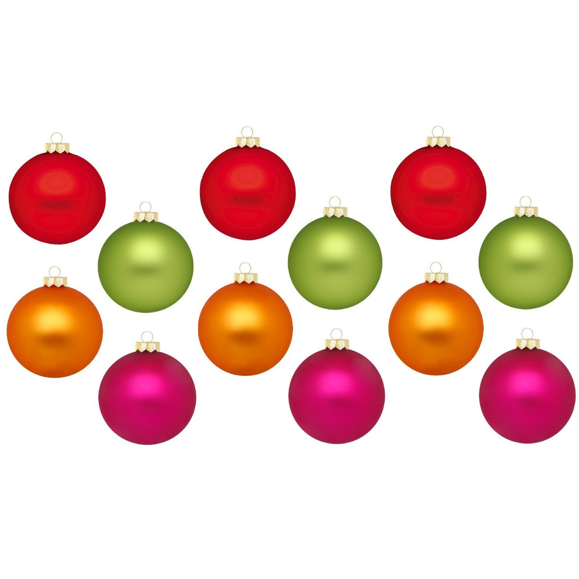 Kerstballen - 12x st - gekleurd - 8 cm - glas - multicolor
