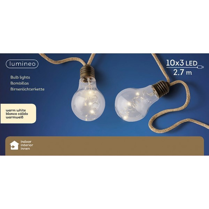 Kerstverlichting LED peerlampen met decoratieve fitting 270 cm