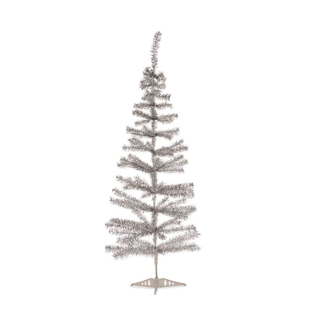 Kleine zilveren kerstboom van 120 cm