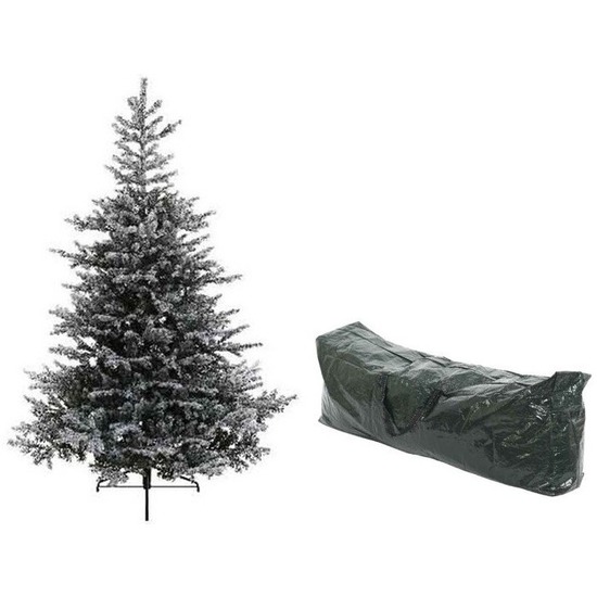 Kunst kerstboom Grandis fir 180 cm met sneeuw en opbergzak