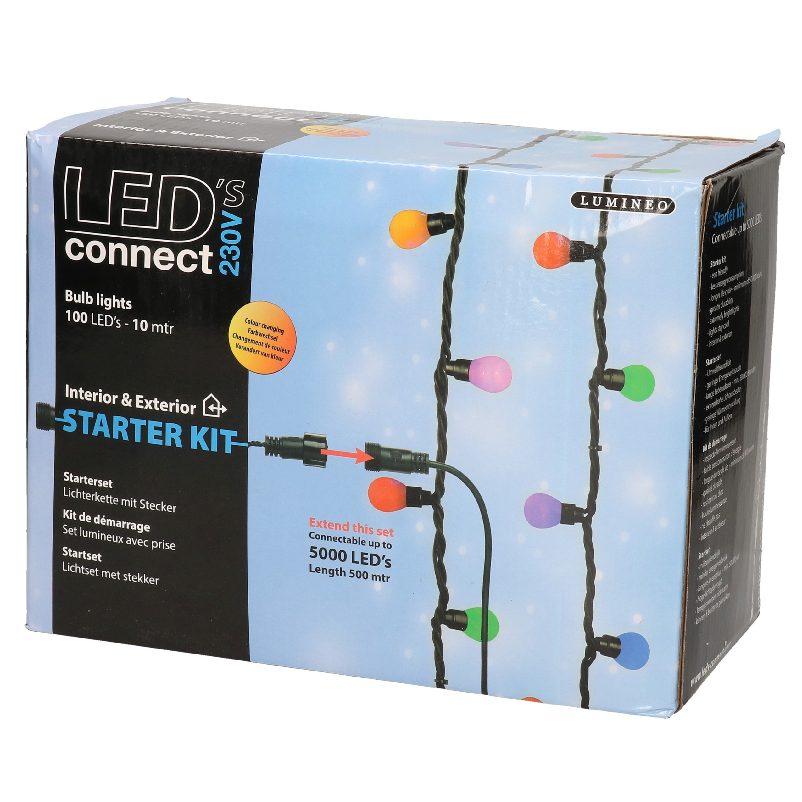 LED connect kerstverlichting gekleurd buiten 100 lampjes