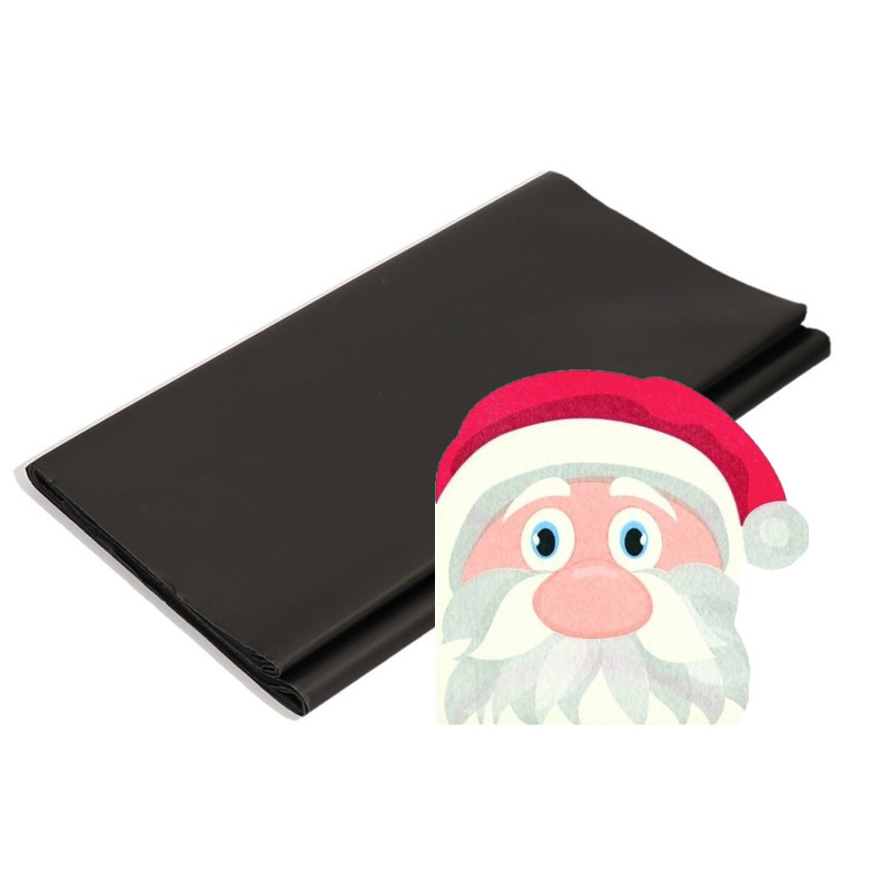 Papieren tafelkleed/tafellaken zwart inclusief kerst servetten