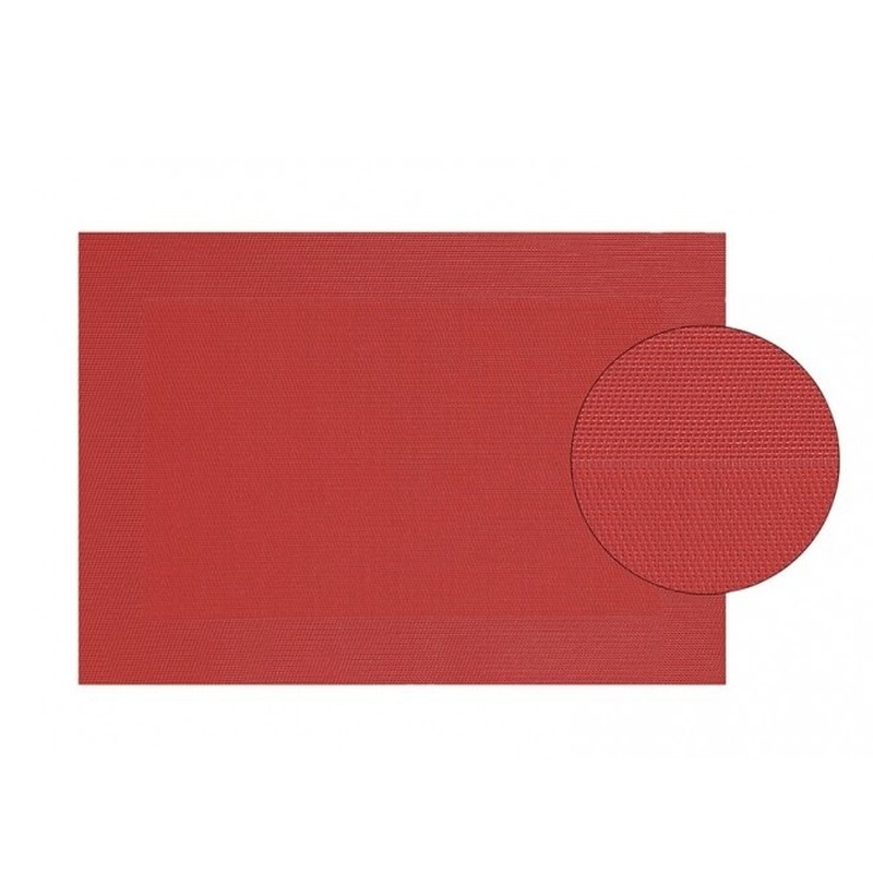 Placemat gevlochten rood 45 x 30 cm