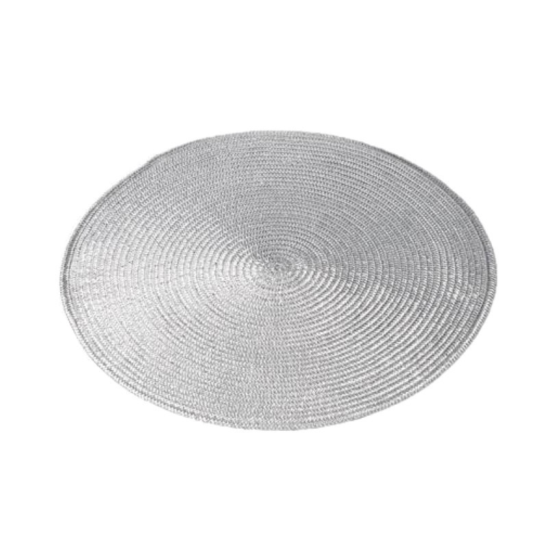 Ronde placemat zilver polypropeen 38 cm