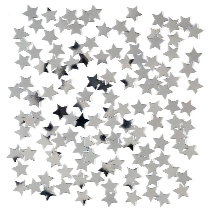 Zilveren sterren confetti zakje 15 gram