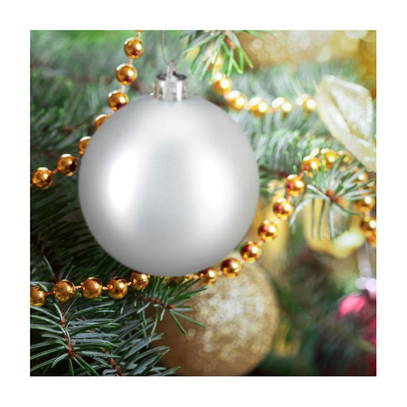 100x Zilveren kunststof kerstballen 3, 4 en 6 cm glitter, mat, glans