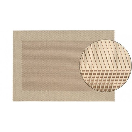 10x Placemats beige/brown woven with rim 45 cm