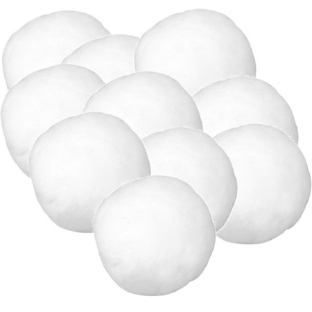 10x Witte kunst sneeuwballen 6 cm sneeuwversiering