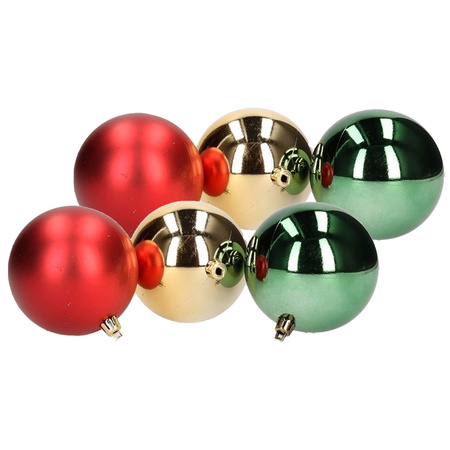 12x Kerstboom decoratie kerstballen mix rood/groen 7 cm 