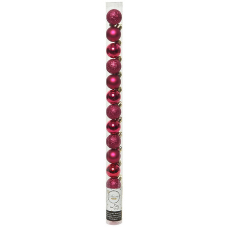 42x Stuks kunststof kerstballen mix bessen roze/goud/parelmoer wit 3 cm