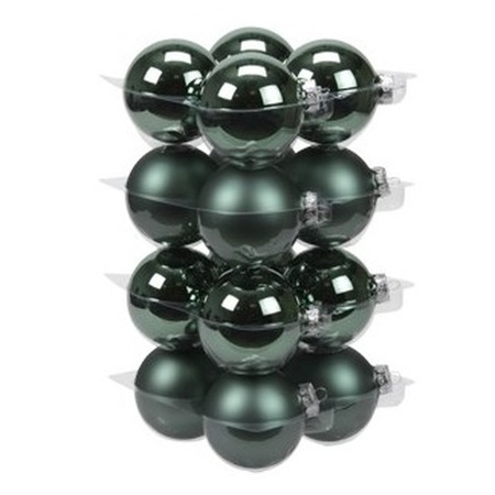 56x stuks glazen kerstballen emerald groen 6, 8 en 10 cm mat/glans