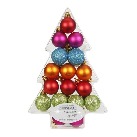 Kerstballen set kunststof 88-delig voor 120 cm boom gekleurd