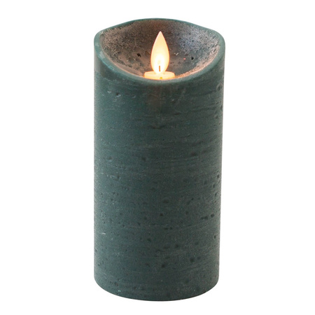 Set of 3x Old Green Led candles with moving flame