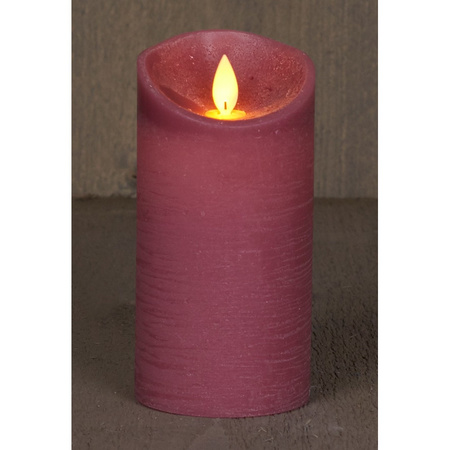 1x Antiek roze LED kaars / stompkaars met bewegende vlam 15 cm