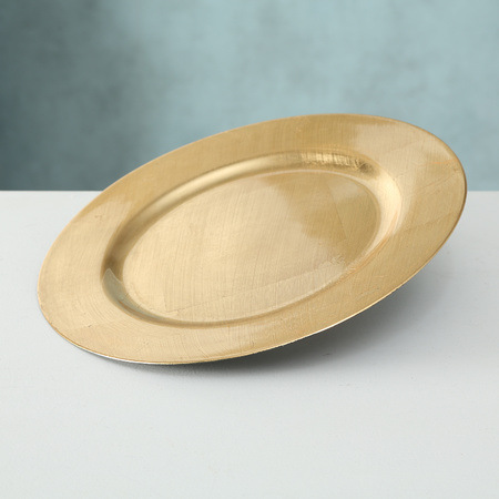 1x Dining/diner plate/platter gold 33 cm round