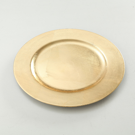 1x Dining/diner plate/platter gold 33 cm round