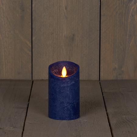 Set van 3x stuks Donkerblauwe Led kaarsen met bewegende vlam