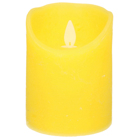 1x Yellow LED candle with moving flame 10 cm