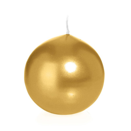 1x Gold sphere/ball candle 8 cm 25 hours