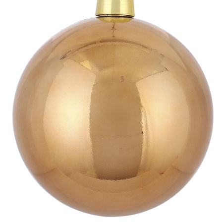 1x Large plastic christmas bauble light copper 25 cm