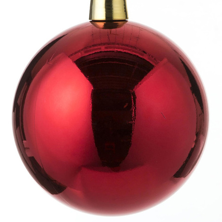 1x Large plastic christmas bauble red 25 cm