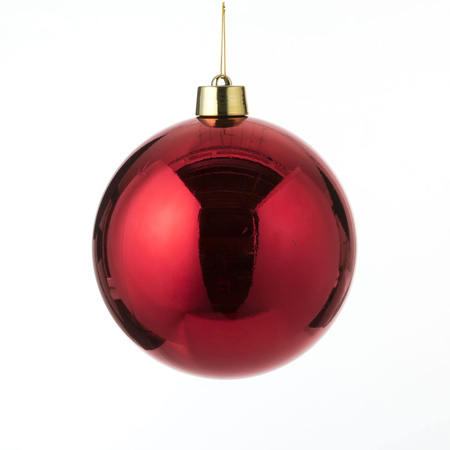 1x Large plastic christmas bauble red 25 cm