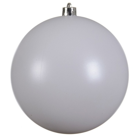 2x stuks grote kerstballen van 20 cm glans van kunststof wit en zwart