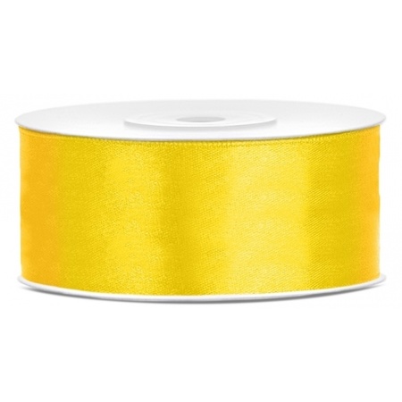 5x rolls satin ribbon - yellow-mint-red-purple-blue 2.5 cm x 25 meters