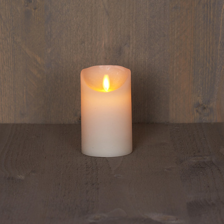 1x Ivory LED candle with moving flame 12,5 cm