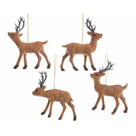 Set of 4x Christmas tree hangers reindeers 13 cm
