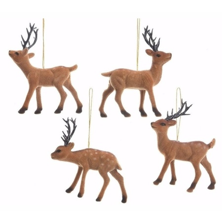Set of 4x Christmas tree hangers reindeers 13 cm