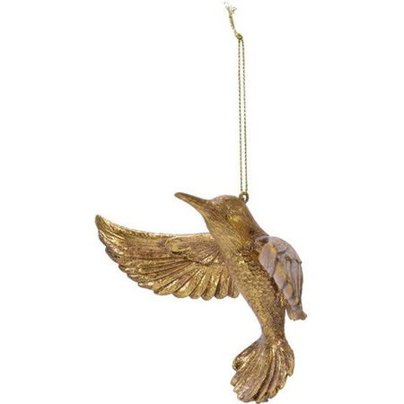 1x Kerstboomhangers gouden kolibrie vogels 13 cm kerstversiering
