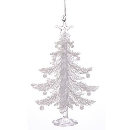1x Christmas hangers figures acrylic iridescent Christmas tree