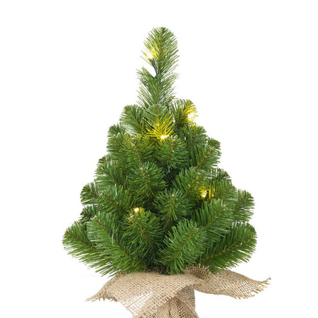 1x Mini christmas trees with 10 leds 45 cm