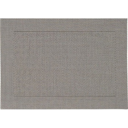 1x Placemat grey woven with rim 45 cm